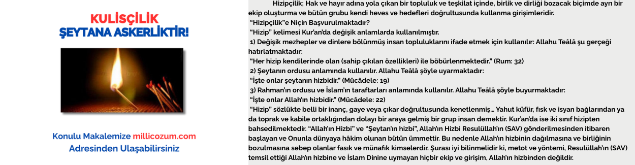 KULİSÇİLİK ŞEYTANA ASKERLİKTİR!