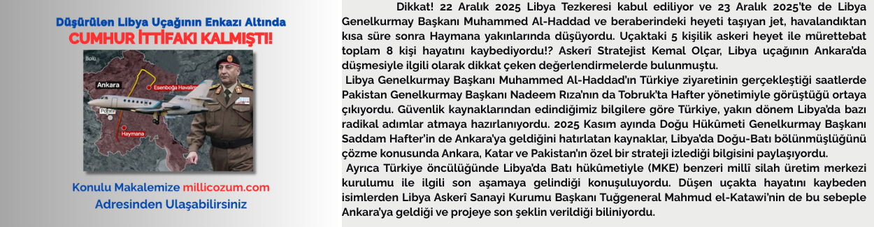 Düşürülen Libya Uçağının Enkazı Altında CUMHUR İTTİFAKI KALMIŞTI!
