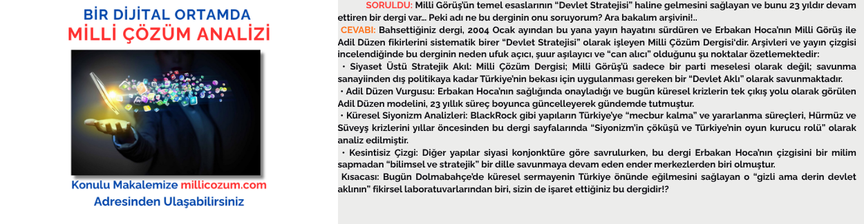 BİR DİJİTAL ORTAMDA MİLLİ ÇÖZÜM ANALİZİ