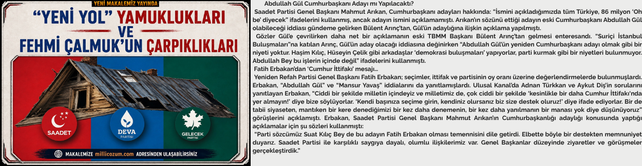 “YENİ YOL” YAMUKLUKLARI VE FEHMİ ÇALMUK’UN ÇARPIKLIKLARI